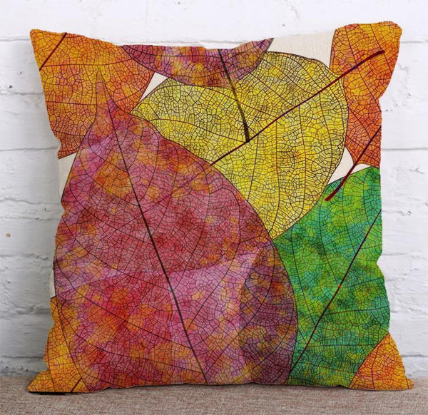 Cushion Cover Cotton & Linen Throw Pillow,Leaf - LiYiFabrics