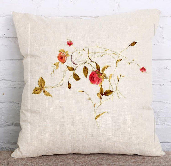 Cushion Cover Cotton & Linen Throw Pillow,Leaf - LiYiFabrics
