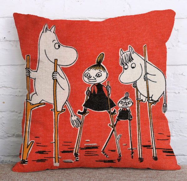 Cushion Cover SET Cotton Linen Throw Pillow,Moomin - LiYiFabrics