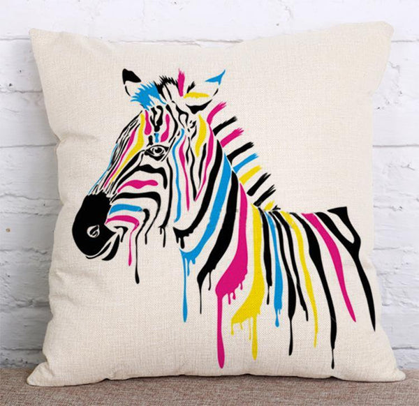 Cushion Cover SET Cotton Linen Throw Pillow, Zebra - LiYiFabrics