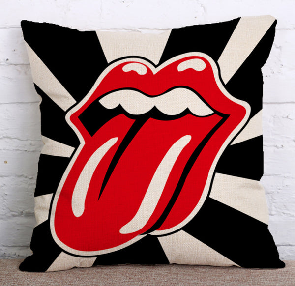 Cushion Cover SET Cotton Linen Throw Pillow,Lips - LiYiFabrics