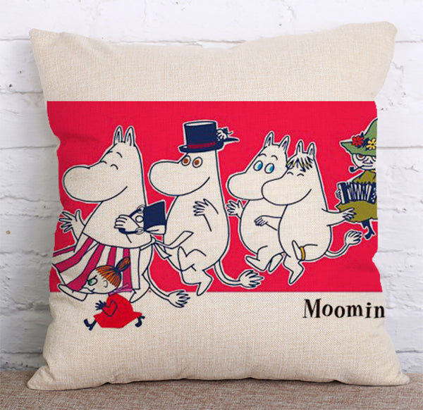 Cushion Cover SET Cotton Linen Throw Pillow,Moomin - LiYiFabrics