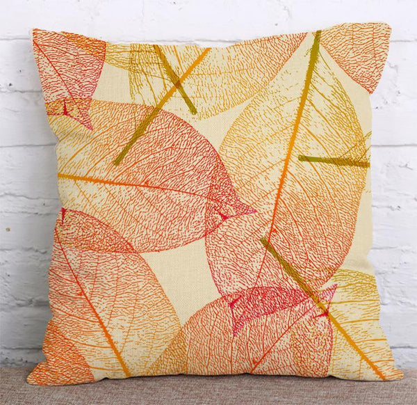 Cushion Cover Cotton & Linen Throw Pillow,Leaf - LiYiFabrics