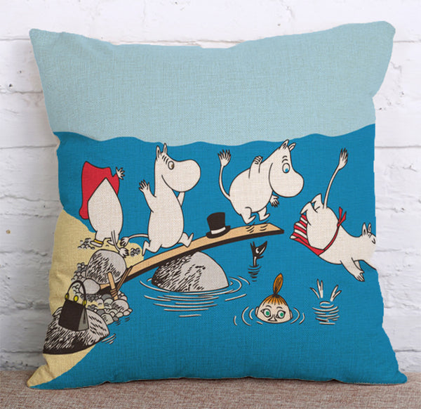 Cushion Cover SET Cotton Linen Throw Pillow,Moomin - LiYiFabrics