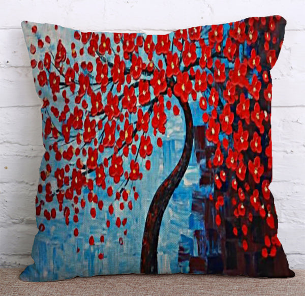 Cushion Cover SET Cotton Linen Throw Pillow,Trees - LiYiFabrics