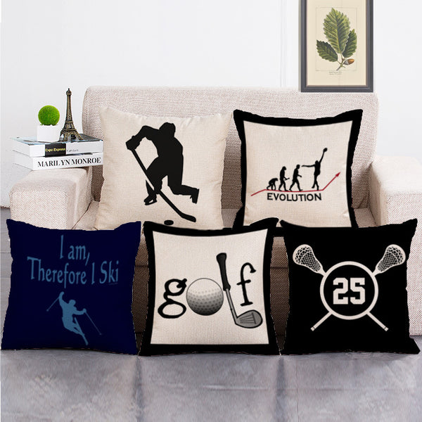 Cushion Cover SET Cotton Linen Throw Pillow,Sports - LiYiFabrics