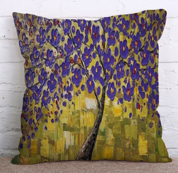 Cushion Cover SET Cotton Linen Throw Pillow,Trees - LiYiFabrics