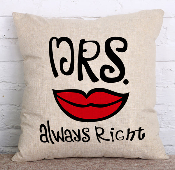 Cushion Cover SET Cotton Linen Throw Pillow,Mr.Right - LiYiFabrics