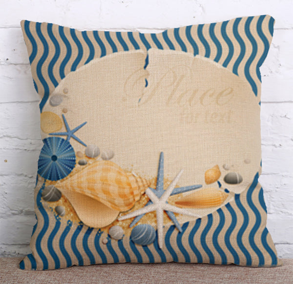 Cushion Cover SET Cotton Linen Throw Pillow,Sea Stars - LiYiFabrics