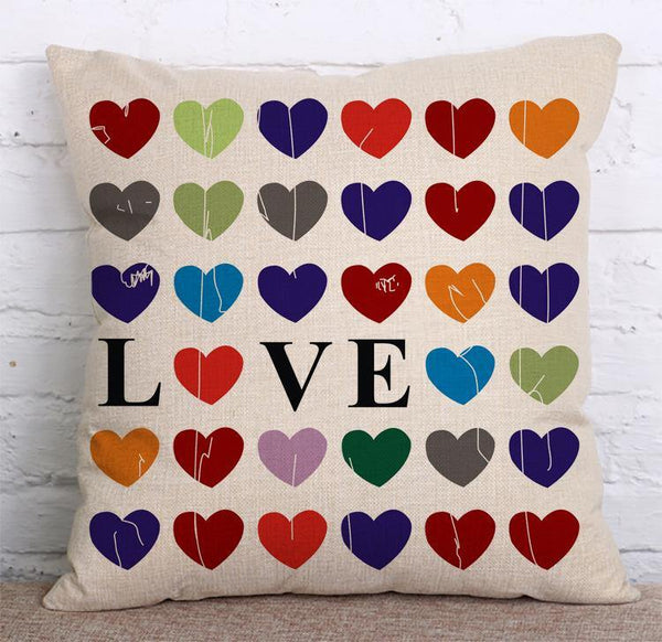 Cushion Cover SET Cotton Linen Throw Pillow, Abstract Painting design - LiYiFabrics