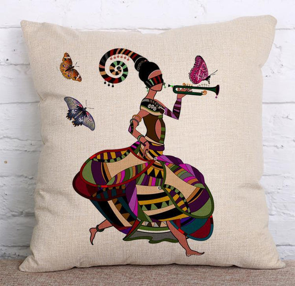 Style  Cushion Cover SET Cotton Linen Throw Pillow, Indian - LiYiFabrics