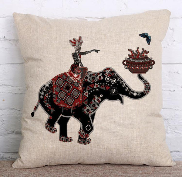 Style  Cushion Cover SET Cotton Linen Throw Pillow, Indian - LiYiFabrics