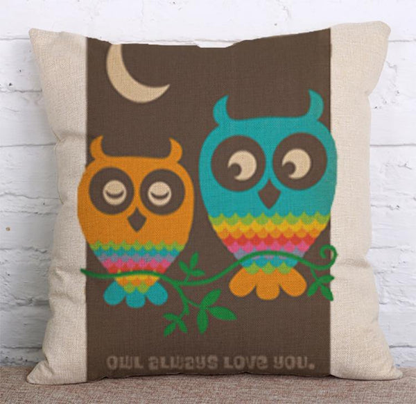 Cushion Cover SET Cotton Linen Throw Pillow, Colorful Animals - LiYiFabrics