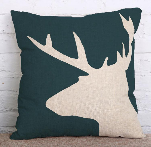 Cushion Cover SET Cotton Linen Throw Pillow, Deers - LiYiFabrics