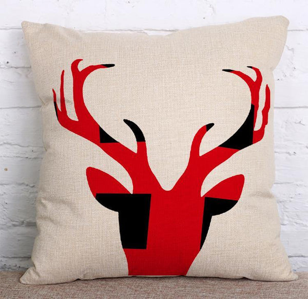 Cushion Cover SET Cotton Linen Throw Pillow, Deers - LiYiFabrics