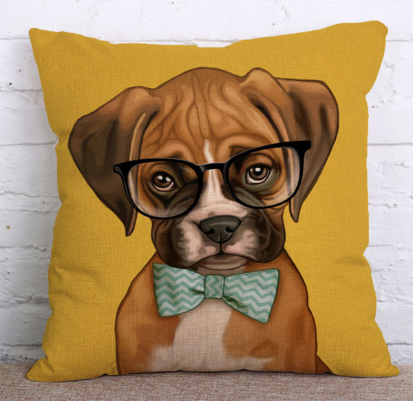 Cushion Cover SET Cotton Linen Throw Pillow,Pug - LiYiFabrics