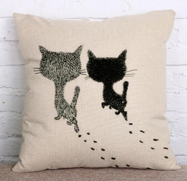 Cushion Cover SET Cotton Linen Throw Pillow, Animals design - LiYiFabrics