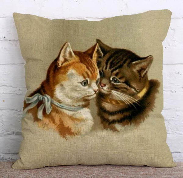 Cushion Cover SET Cotton Linen Throw Pillow, Animals design - LiYiFabrics