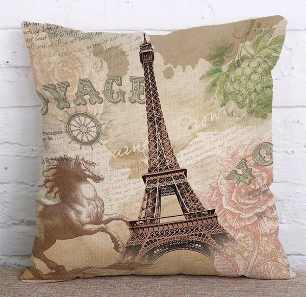 Cushion Cover SET Cotton Linen Throw Pillow, Bird design - LiYiFabrics
