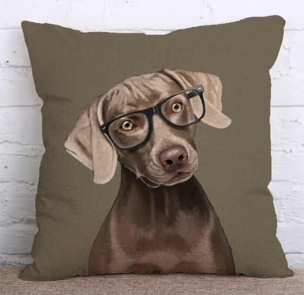 Cushion Cover SET Cotton Linen Throw Pillow,Doggy - LiYiFabrics