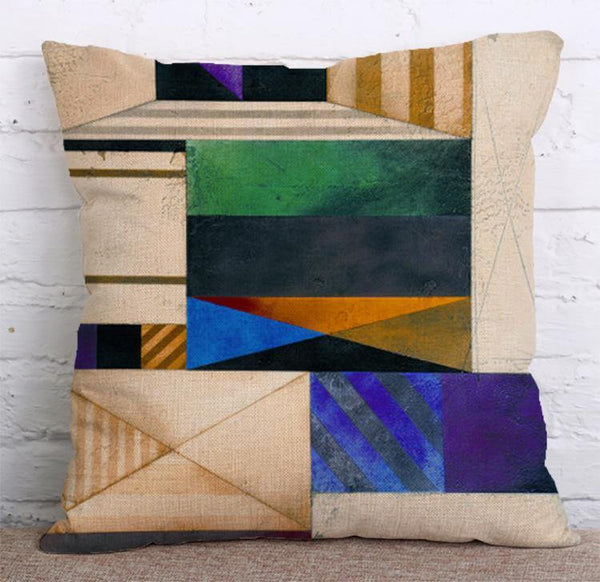 Cushion Cover SET Cotton Linen Throw Pillow,Abstract Painting design - LiYiFabrics