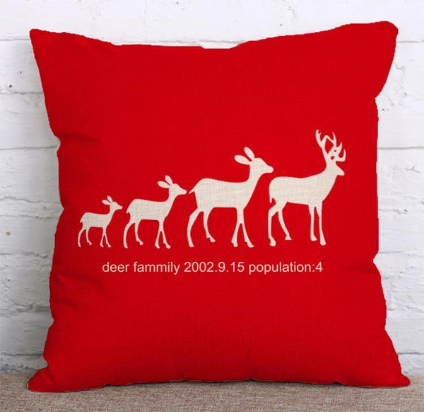 Cushion Cover SET Cotton Linen Throw Pillow,deers painted - LiYiFabrics