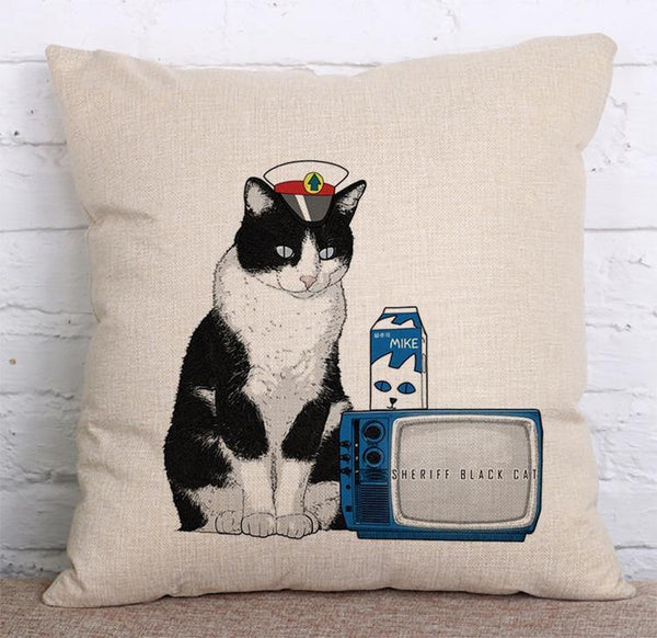 Cushion Cover SET Cotton Linen Throw Pillow, Animals design - LiYiFabrics