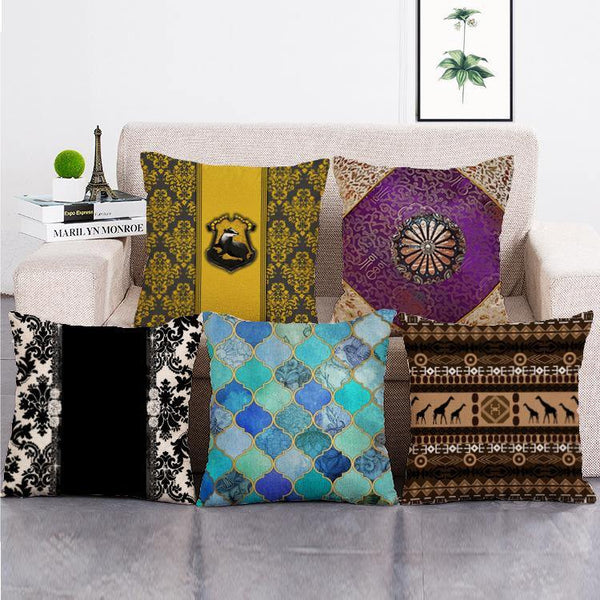 Classic Cushion Cover SET Cotton Linen Throw Pillow - LiYiFabrics