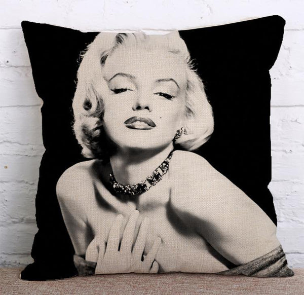 Cushion Cover SET Cotton Linen Throw Pillow,Marilyn Monroe design - LiYiFabrics