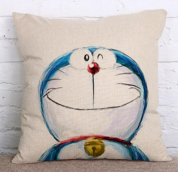 Cushion Cover SET Cotton Linen Throw Pillow, Doraemon - LiYiFabrics
