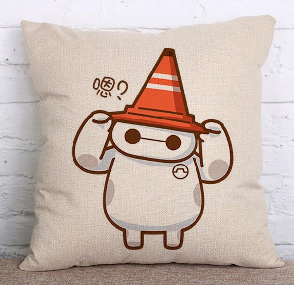 Cushion Cover SET Cotton Linen Throw Pillow, Baymax style - LiYiFabrics