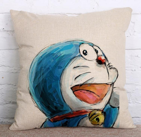 Cushion Cover SET Cotton Linen Throw Pillow, Doraemon - LiYiFabrics