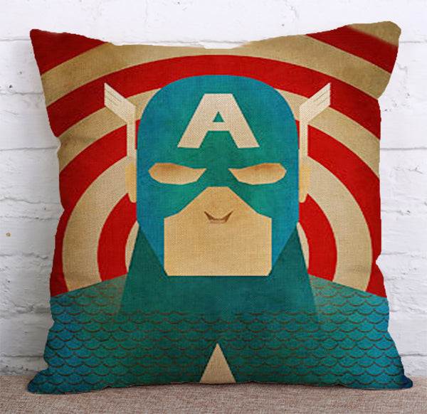 Cushion Cover SET Cotton Linen Throw Pillow, Super Heros - LiYiFabrics