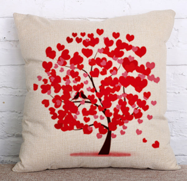 Cushion Cover SET Cotton Linen Throw Pillow, Painted Trees - LiYiFabrics