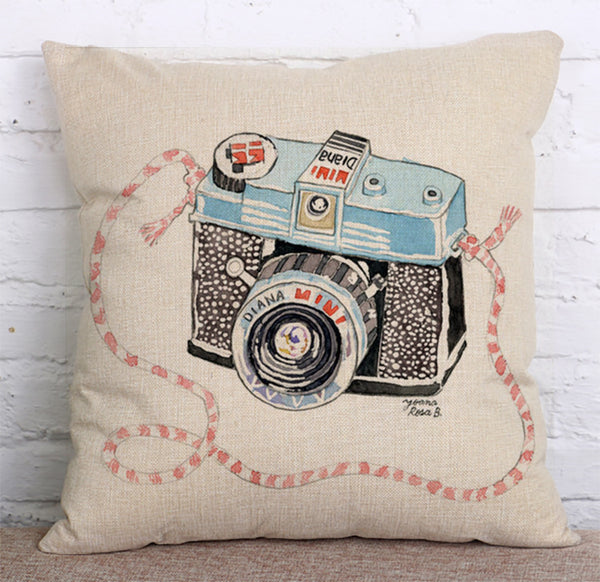Cushion Cover SET Cotton Linen Throw,Camera style - LiYiFabrics