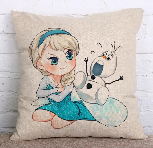 Cushion Cover SET Cotton Linen Throw Pillow, Cartoon style - LiYiFabrics