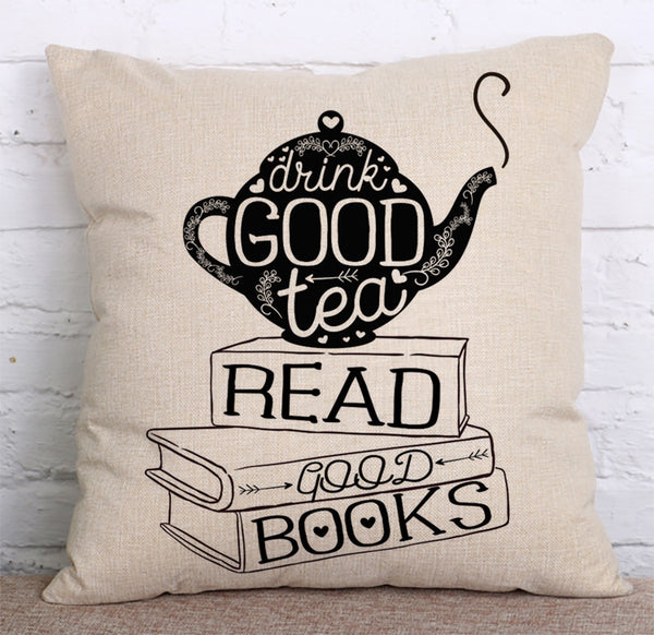 Cushion Cover SET Cotton Linen Throw Pillow, Teapot - LiYiFabrics