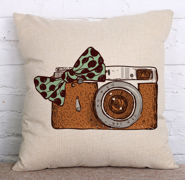 Cushion Cover SET Cotton Linen Throw,Camera style - LiYiFabrics