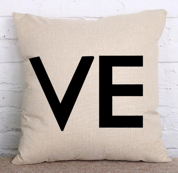 Cushion Cover SET Cotton Linen Throw Pillow, Love Style - LiYiFabrics