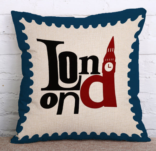 Cushion Cover SET Cotton Linen Throw Pillow,London Style - LiYiFabrics