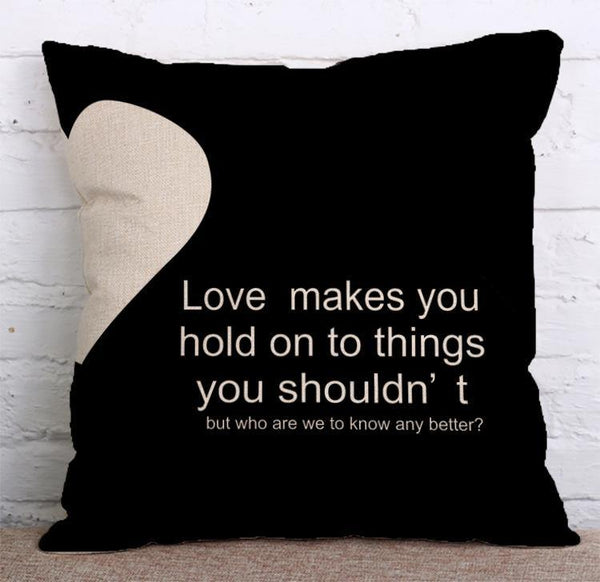 Cushion Cover SET Cotton Linen Throw Pillow, Love Style - LiYiFabrics