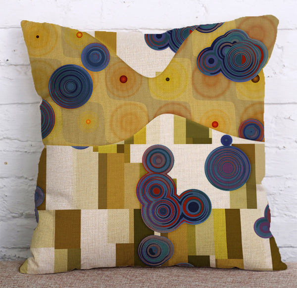 Cushion Cover SET Cotton Linen Throw Pillow, Water-color Painting - LiYiFabrics