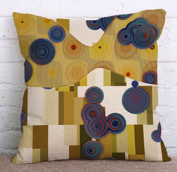Cushion Cover SET Cotton Linen Throw Pillow, Water-color Painting - LiYiFabrics