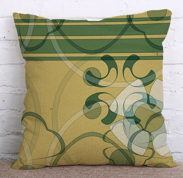 Cushion Cover SET Cotton Linen Throw Pillow, Water-color Painting - LiYiFabrics