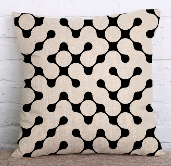 Cushion Cover SET Cotton Linen Throw Pillow, Water-color Painting - LiYiFabrics