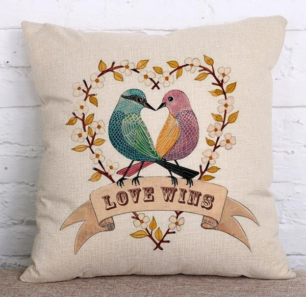 Cushion Cover SET Cotton Linen Throw Pillow, Flower Style - LiYiFabrics