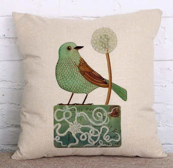 Cushion Cover SET Cotton Linen Throw Pillow, Flower Style - LiYiFabrics
