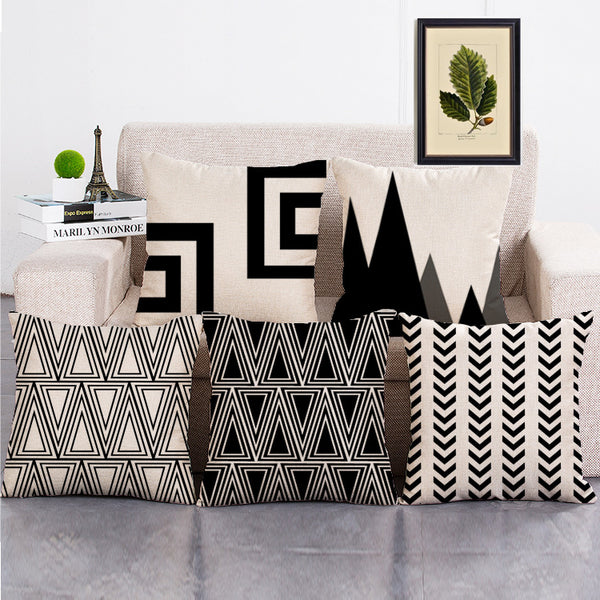 Cushion Cover SET Cotton Linen Throw Pillow,Abstract Painting design - LiYiFabrics