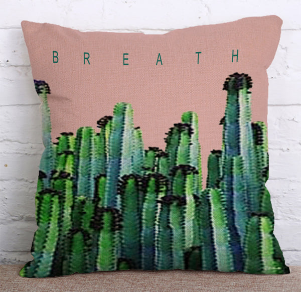 Cushion Cover SET Cotton Linen Throw Pillow,Green Plants - LiYiFabrics