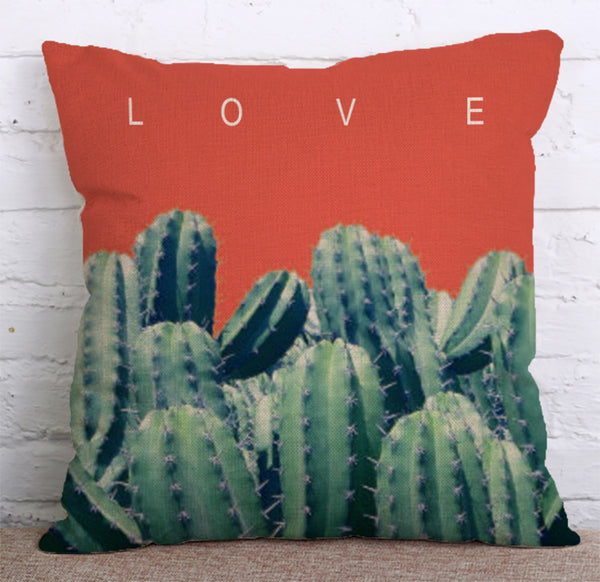 Cushion Cover SET Cotton Linen Throw Pillow,Green Plants - LiYiFabrics